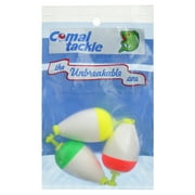 (3 pack) Comal Unweighted Pear Snap-On Fishing Bobbers, Assorted Colors, 1.7-Inch, 3-Pack