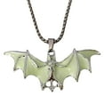 thumbnail image 2 of Glow in the Dark Bat Pendant Necklace for Halloween Festival - Cool Street Style Accessory, Fashion Jewelry with Luminescent Feature, Durable and Unique Design, 2 of 8