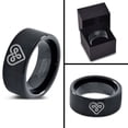 thumbnail image 4 of Tungsten Keltic Celtic Knot Heart Shape Band Ring 9mm Men Women Comfort Fit Black Flat Cut Brushed Polished, 4 of 4