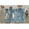 thumbnail image 2 of Vargottam Placemats- Placemat For Dining Table, Set Of 4- Printed & Reversible CottonNapkin-IndoorPlacematsFor Home & Kitchen Dining Table- Asian Batik (Medium Blue), 2 of 5