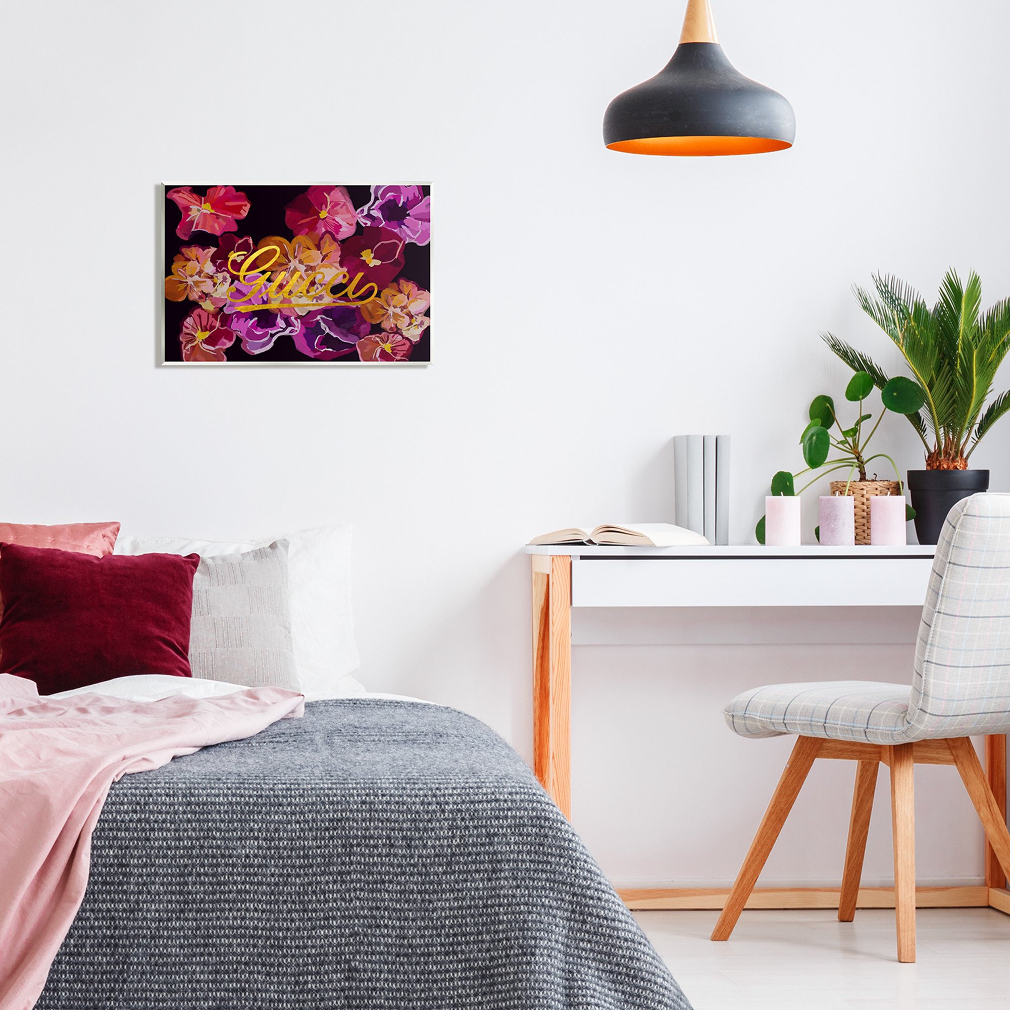 Stupell Industries Glam Brand Flower Pattern Botanical & Floral Painting Unframed Art Print Wall Art, 19 x 13