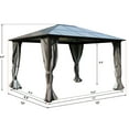 thumbnail image 6 of Kozyard Polycarbonate  12 ft. W x 10 ft. D Top Aluminum Permanent Edward Gazebo (Gray), 6 of 7