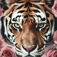 thumbnail image 6 of WYYP Tiger Roses Pop Surrealism Round Tablecloth 100% Polyester Waterproof Resistant Fabric White, 6 of 8