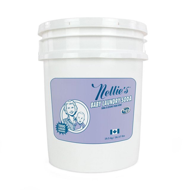 Nellie's Soda à Lessive pour Bébé, 16.5KG, Détergent à Lessive Sans Parfum