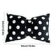 thumbnail image 3 of Almohada lumbar de terciopelo de lunares con lazo desmontable, 50 x 33 cm, suave y decorativa, para sala de estar, dormitorio y oficina | Funda extraíble y lavable., 3 of 5