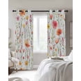 thumbnail image 3 of Flower Blackout Curtains 54 Inches Long for Bedroom, Eucalyptus Plant Garden Red Floral Watercolor Thermal Insulated Room Darkening Black Out Window Curtain Panels Grommet Drapes for Living Room, 3 of 8
