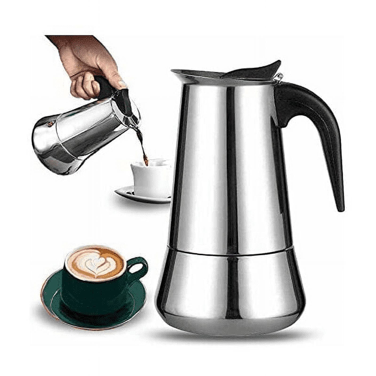 Italian coffee maker 12 cups in stainless steel compatible with all types of heat 12 cups Walmart