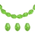 thumbnail image 1 of Uxcell 100 piezas de cuentas de cristal en forma de lágrima, cuentas de cristal facetadas con agujero vertical de 6x8mm para collar, pulsera, fabricación de joyas DIY, verde, 1 of 7