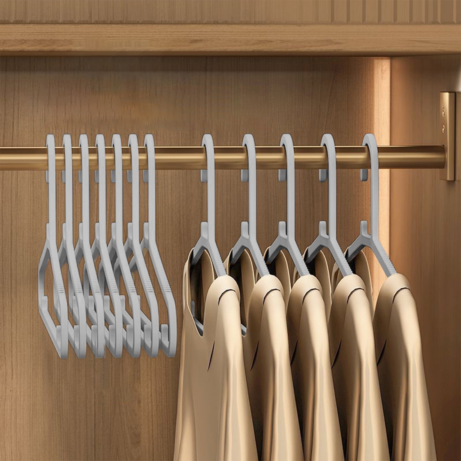 20 Pack Adult Plastic Hanger for Shirt Pants Coats Dresses Skirts Suits Jackets - Standard Thick Coat Hanger - Sturdy & Durable Design with Shoulder Hook - Gray