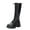 Black, variant on HAOTAGS Womens Long Boots, 2025 Fall Casual Thick Heel Lace Up Boots White 7