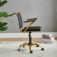 thumbnail image 4 of LUXMOD Home Office Desk Chair Task Chair with Armrest Adjustable Swivel Chair in Durable Vegan Leather Gold Office Chair Ergonomic Desk Chair for Extra Back and Lumbar Support, 4 of 10