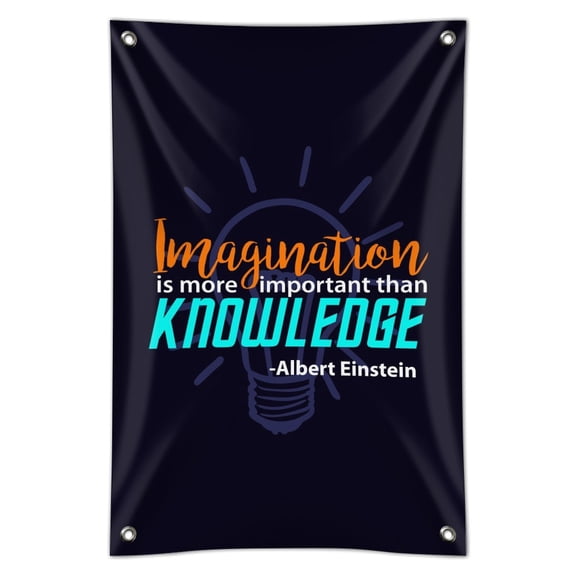 Imagination More Important than Knowledge Einstein Quote Home Business Office Sign