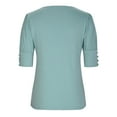 thumbnail image 7 of TIHLMK T Shirts for Women Green Women Fashion Solid Colour Casual Round Neck Short Sleeve Loose T-Shirt Blouse Tops Gift for Womens Tops, 7 of 7