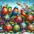thumbnail image 1 of (BJ280) Resina Diamante La Serie Pájaros Navideños Con Diamantes 40*40CM, 1 of 9