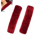 thumbnail image 1 of Funda de cinturón de seguridad de lana de oveja suave, fácilmente extraíble, relleno sintético de oveja para cinturón de seguridad de automóvil (rojo), 1 of 5