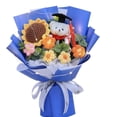 thumbnail image 2 of 13.8in Graduation Bouquet Blue Knitting Flower Bouquet with Bear Doll Suitable for Graduation Gift Giving and Party Decoration, 2 of 6