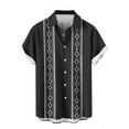 thumbnail image 4 of Mens Linen Cotton Shirts Casual Button Down Short Sleeve Cuban Guayabera Band Collar Shirt Summer Beach T-Shirt, 4 of 5