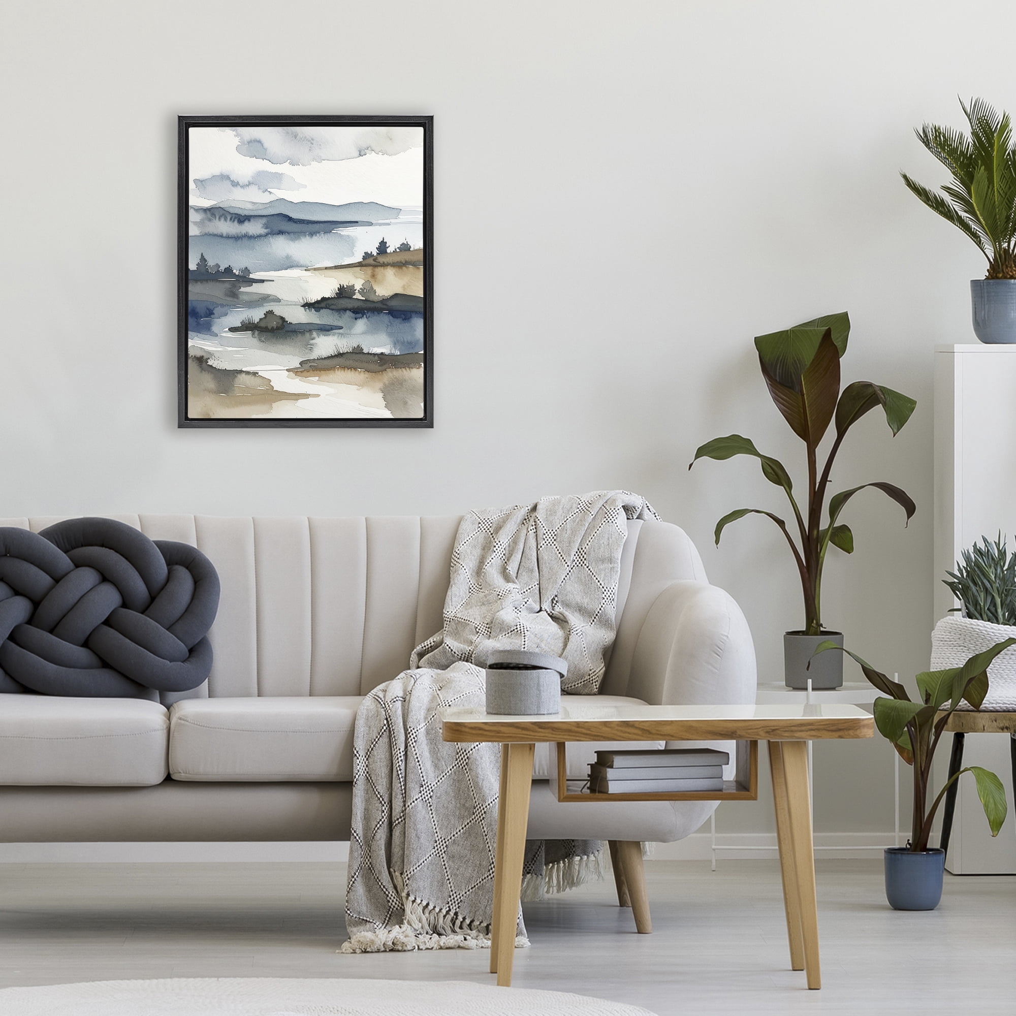Stupell Industries The Flow Of Water Black Framed Floater Canvas Wall Art, design by Alonza Saunders