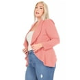 thumbnail image 3 of Women's Plus Size Solid Long Sleeve Waist Length Open Front Office Blazer Jacket, 3 of 7