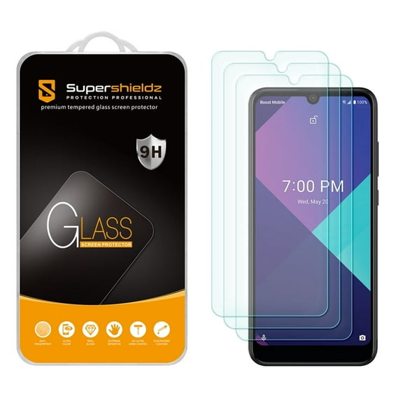 [3-Pack] Supershieldz for Wiko Ride 3 Tempered Glass Screen Protector, Anti-Scratch, Anti-Fingerprint, Bubble Free