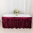 thumbnail image 4 of BalsaCircle 14 feet x 29" Burgundy Satin Drape Banquet Table Skirt Wedding Party Trade Show Booth Linens, 4 of 8