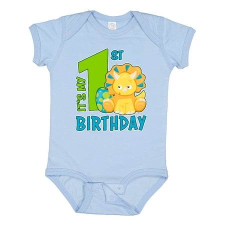 

Inktastic Its My 1st Birthday with Dinosaur Gift Baby Boy or Baby Girl Bodysuit