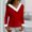 Red, variant on asdoklhq Womens Tops Merry Christmas Women's V-Neck Solid Casual Long Sleeve Fashion Top Blouse Red 2X