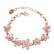 thumbnail image 1 of Pulsera de flores de oro rosa con pétalos huecos ecológicos, decorada con cuentas de cristal para mujer., 1 of 7