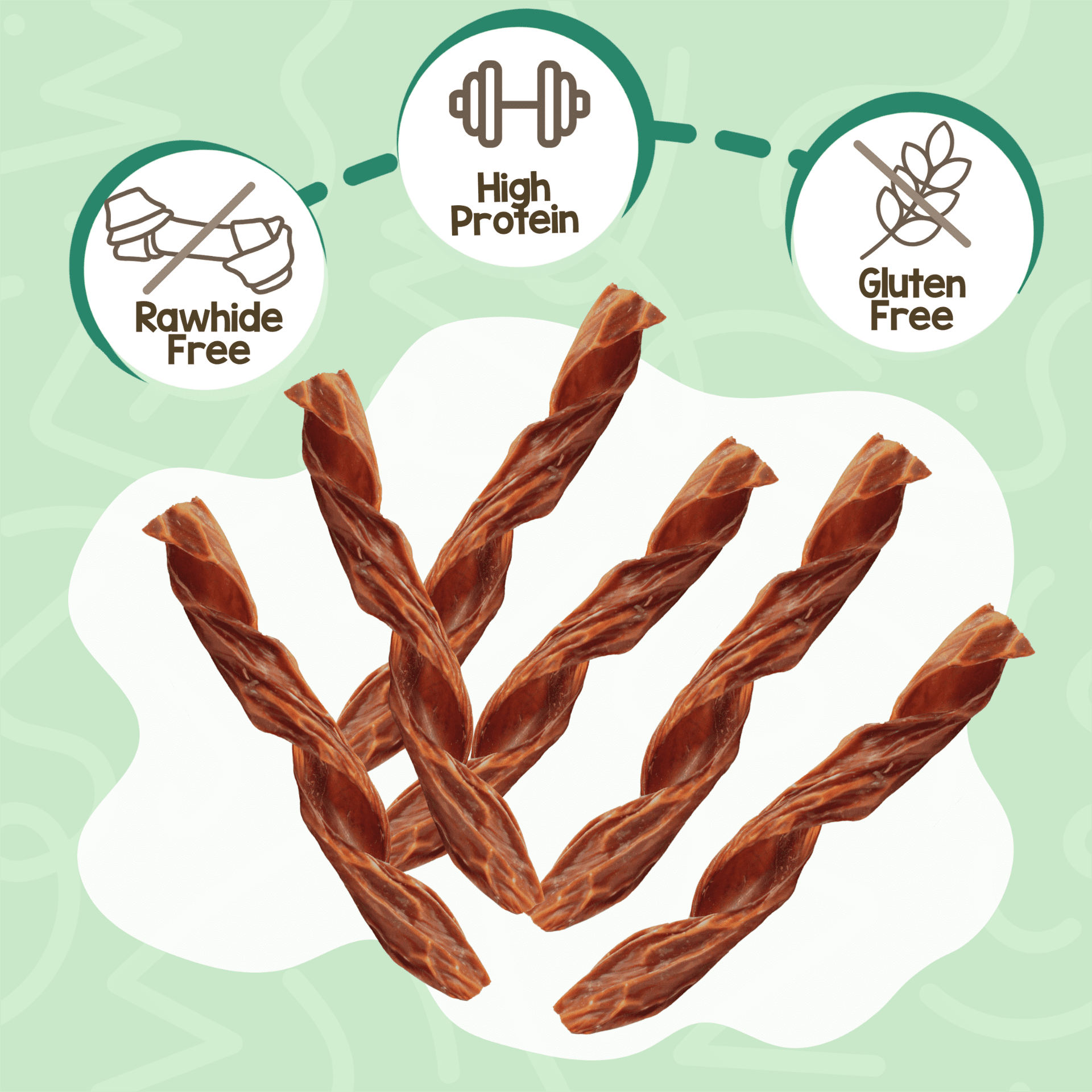 Nature Gnaws Beef Jerky Springs, Natural Dog Chew Treats (6 count)