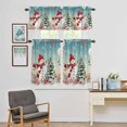 thumbnail image 3 of Kitchen Window Curtains Valance and Tier Set, Christmas Tree Snowman Rod Pocket Tier Curtain Valance Set, Winter Snowflakes Corals Light Filtering Cafe Curtains for Bedroom Living Room, 3 of 9