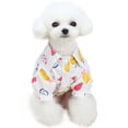thumbnail image 1 of Ropa para cachorros, camisa de solapa con estampado de piña, camiseta polo de verano, ropa para mascotas, ropa para perros (rosa), 1 of 5