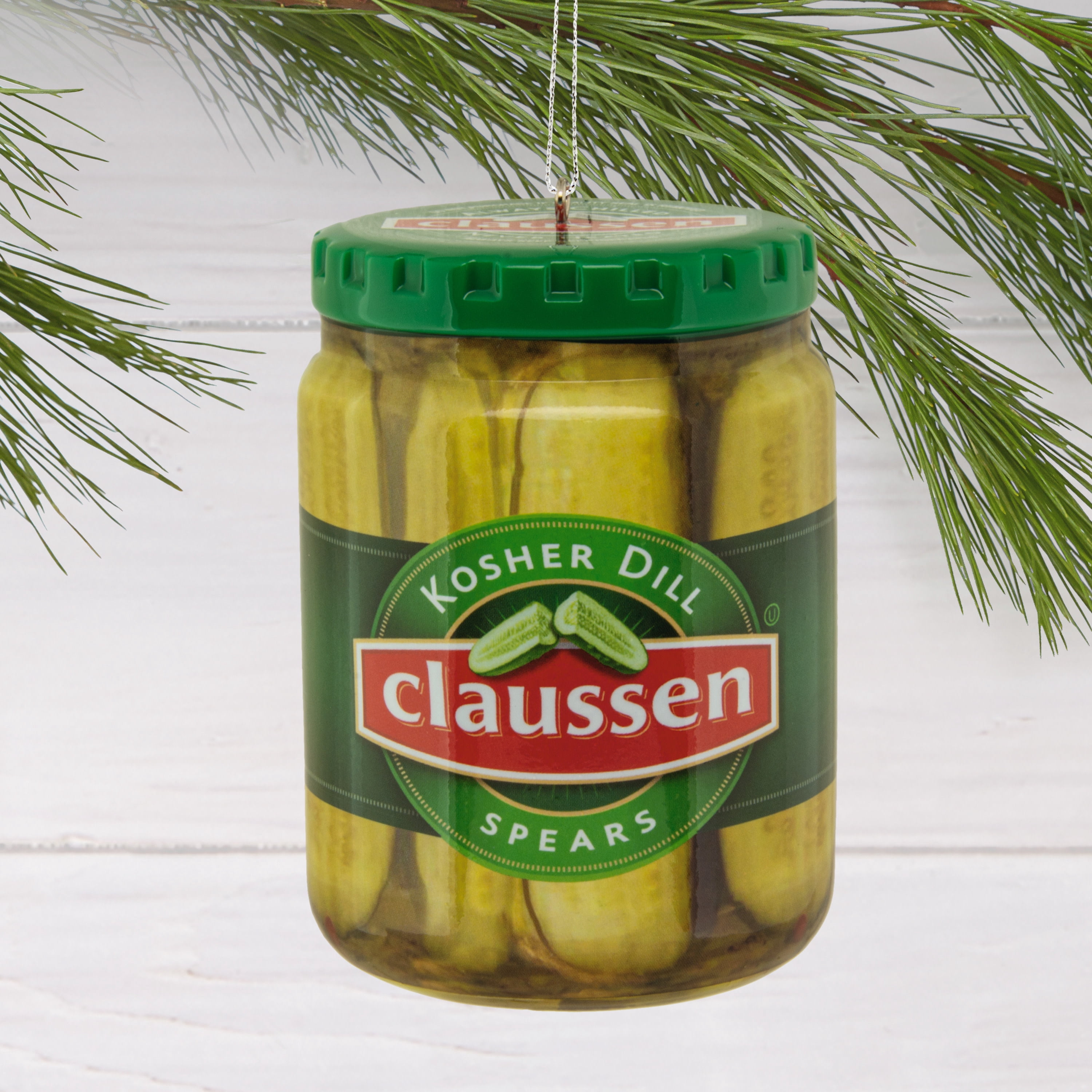 Hallmark Christmas Ornament (Kraft Claussen Pickles Jar, Shttrprf), 1 Count