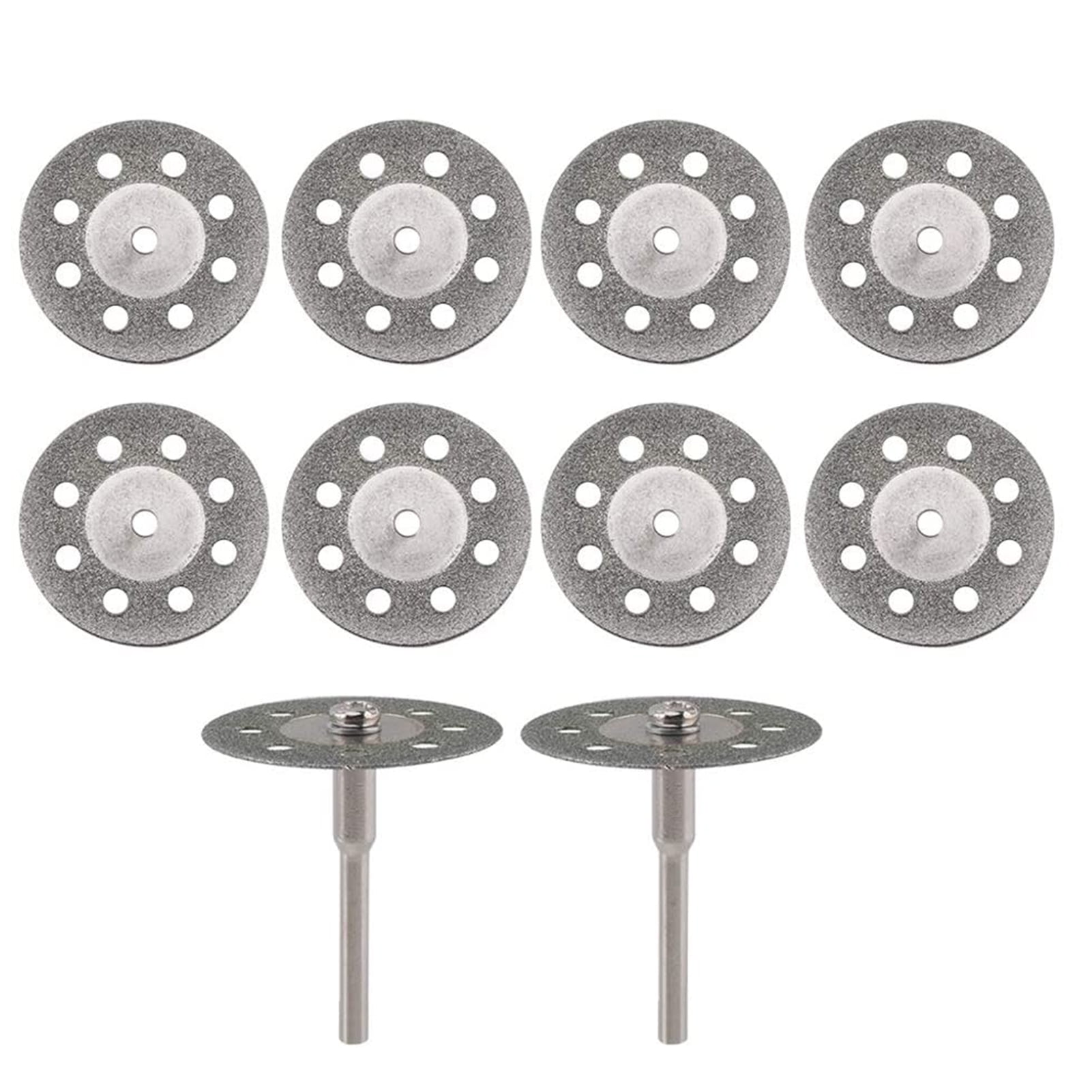 10pcs Mini Diamond Blade Cutting Disc Rotary Wheel Grinding & 2 Mandrel Dremmel