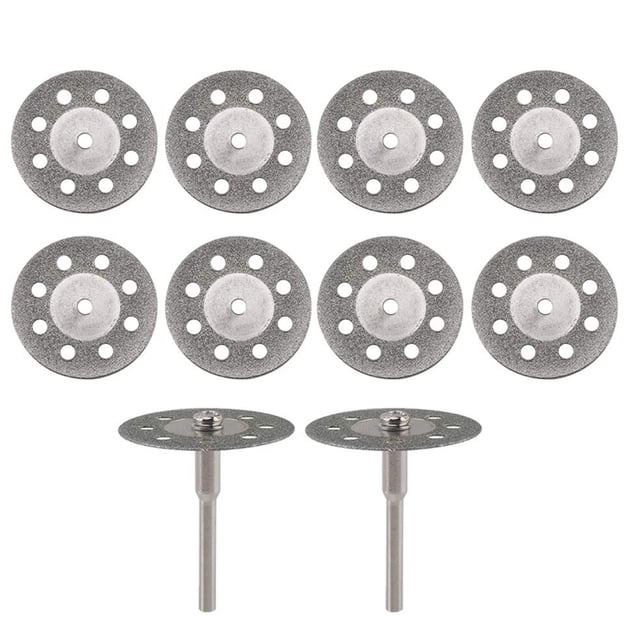 10 Piezas De Discos De Corte De Diamante De 22 Mm De Diámetro Con 2 Piezas De Repuesto De M Tomshoo Ruedas de corte