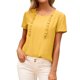 thumbnail image 5 of Camiseta de mujer Verano Cuello redondo Manga corta Casual Top suelto, Amarillo, XL Advancent AP001321-08, 5 of 7