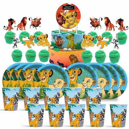 Lion King Birthday Cups Party Supplies Plates Fans Decorations Cake Topper Decor