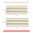 thumbnail image 6 of Light Brown Ripple Yoga Towel for Hot Yoga Non Slip, Simple Light Brown White Waves Aesthetics Yoga Mat Towel Absorbent Yoga Sweat Towels Microfiber Hot Yoga Blanket for Bikram Pilates 26"x74", 6 of 7