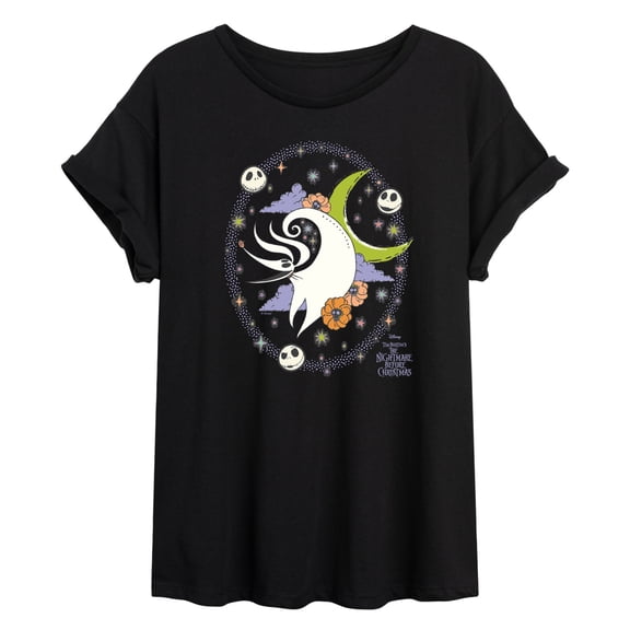 The Nightmare Before Christmas - Zero Frame - Juniors Oversized Graphic T-Shirt