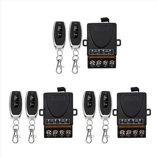 3X AC 220V 30A 1CH 433MHz Interruptor de Control Remoto Inalámbrico Receptor de Relé + Transmisor de Apagado/Encendido para Lámpara de Aparato Eléctrico