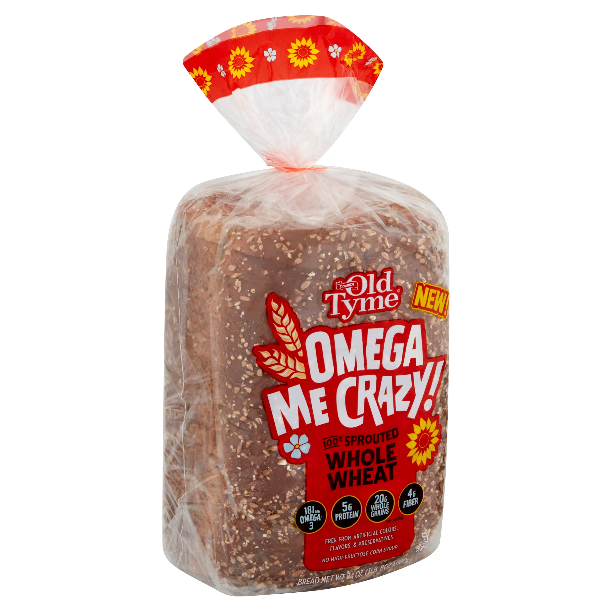 Schmidt Old Tyme Omega Me Crazy! 100% Sprouted Whole Wheat Bread, 24 oz