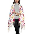 thumbnail image 2 of Cauagu Colorful bows Print Women Wrap Shawl tassels Scarves Retro Scarf 77.6"X28.3", 2 of 8