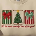 thumbnail image 2 of EMBROIDERED Preppy Bow Christmas Sweatshirt, Retro It's The Most Wonderful Time Of The Year Shirt, Christmas Coquette Bow Tree Shirt, 2 of 5