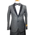 thumbnail image 1 of Mens Lace Prom Tuxedo Black Pants & Bowtie By Alberto Nardoni Brand Designer, 1 of 3