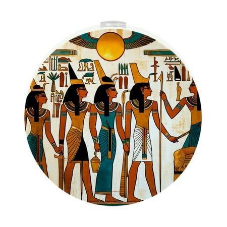 

LED Night Light Lamp with Smart Sensor Dusk to Dawn Sensor 2-Pack for Bedroom Bathroom Hallway White 0.5W Plug-in Art Ancient Egyptian Ethnic Tribal Vintage