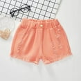 thumbnail image 6 of XBASW 1-8T Girls Jeans Shorts Summer Denim Hot Pants Solid Color Holes Shorts Pants for Baby Toddler Kids, 6 of 10