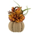thumbnail image 2 of Northlight Mixed Autumn Harvest Flora in a Pumpkin Basket Decoration - 9", 2 of 6