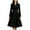 Black, variant on Women's Winter Double-Breasted Trench Coat, Notch Lapel Tailored Waist A-Line Slim Fit Long Overcoat Trendy