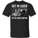thumbnail image 1 of Men's Supernatural TV Show Graphic T-Shirt - "Get in Loser, We're Going Hunting" Design, Casual Cotton Knit, Black with White Print, Loose Fit, Machine Washable, Perfect for Fans of Dean, 1 of 5