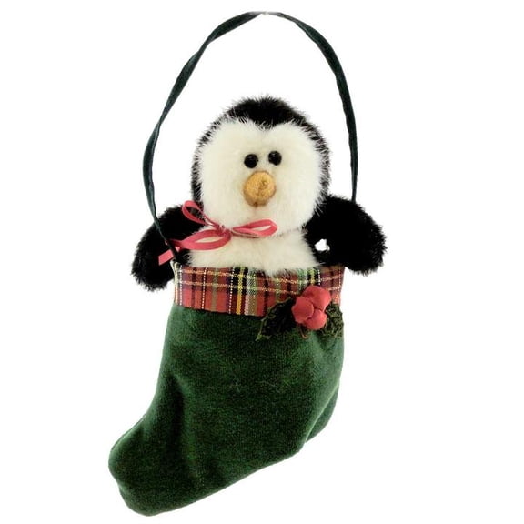 Boyds Bears Plush WILLY ORNAMENT Fabric Christmas Penguin Stocking