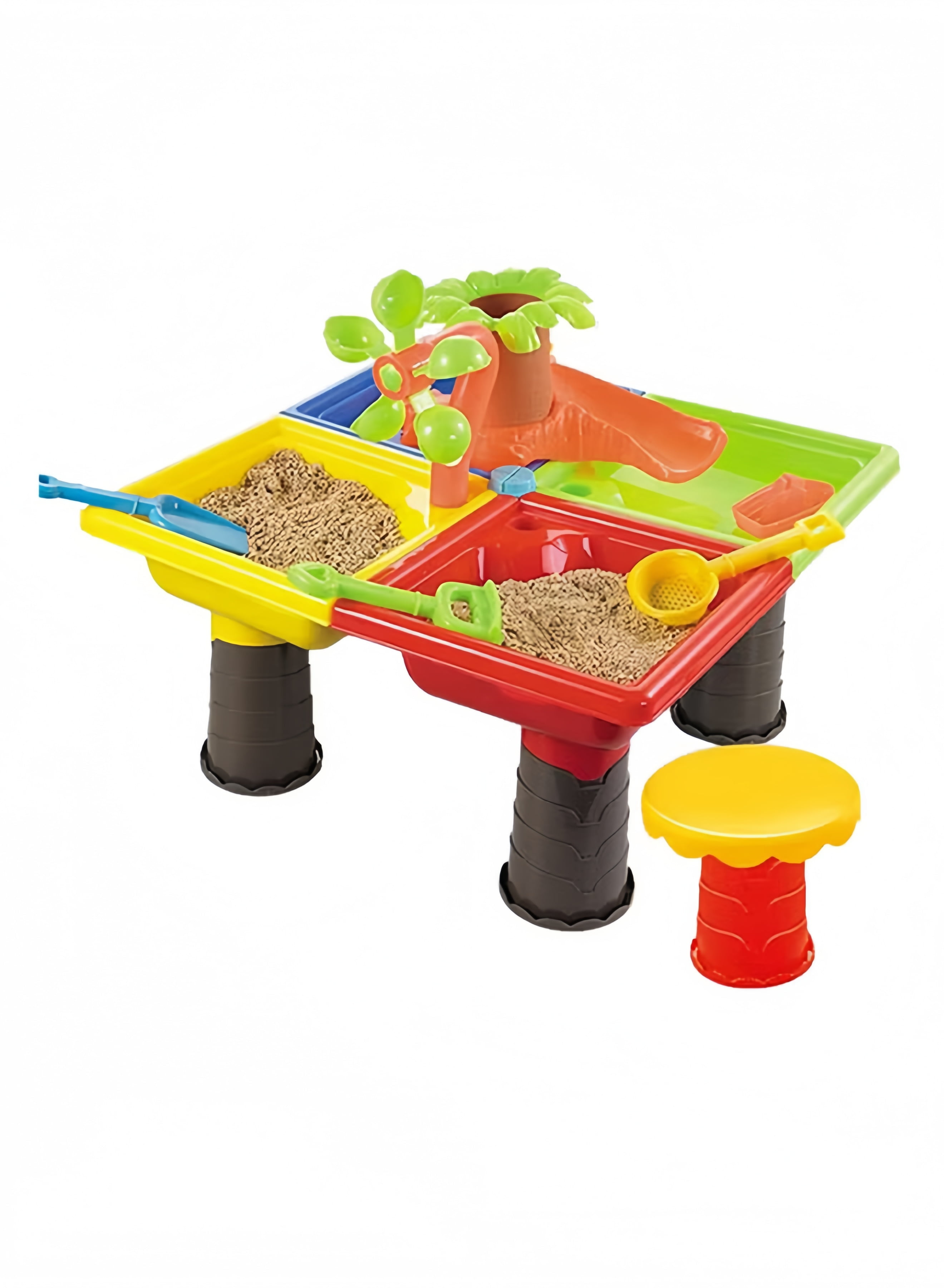 Kids Multi-Functional Sand & Water Play Table - Dinosaur Theme Sand Table with Stools & Accessories